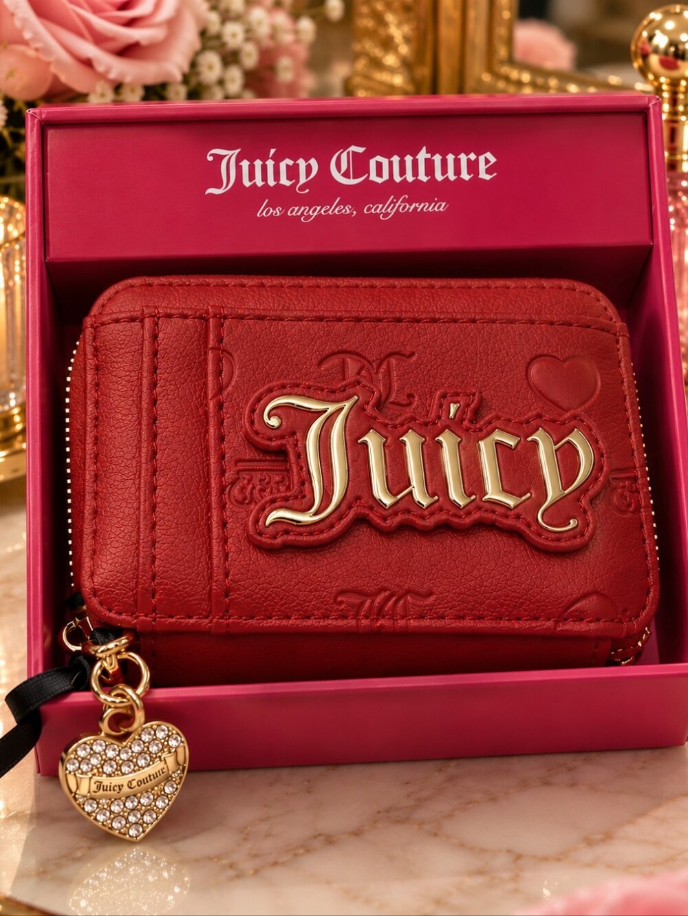 Red Juicy Couture Wallet Heart Charm NIB